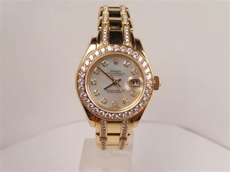 rolex watch pearl|rolex pearl face with diamonds.